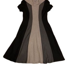 Dressbarn 12 Sweater Dress Gray Charcoal Black